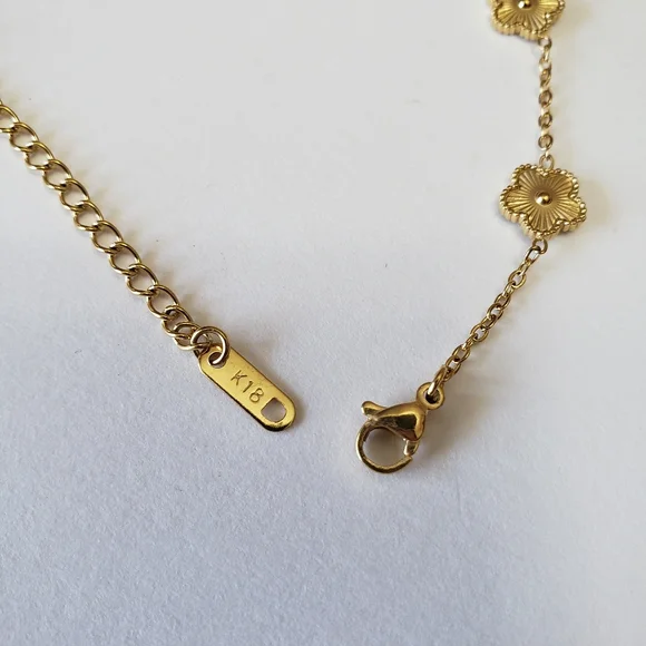 Stainless Steel Hot Gold Plated Clover Charm Bracelet Luxury - Picture 5 of 7